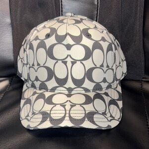 Coach Black and White Monogram Hat